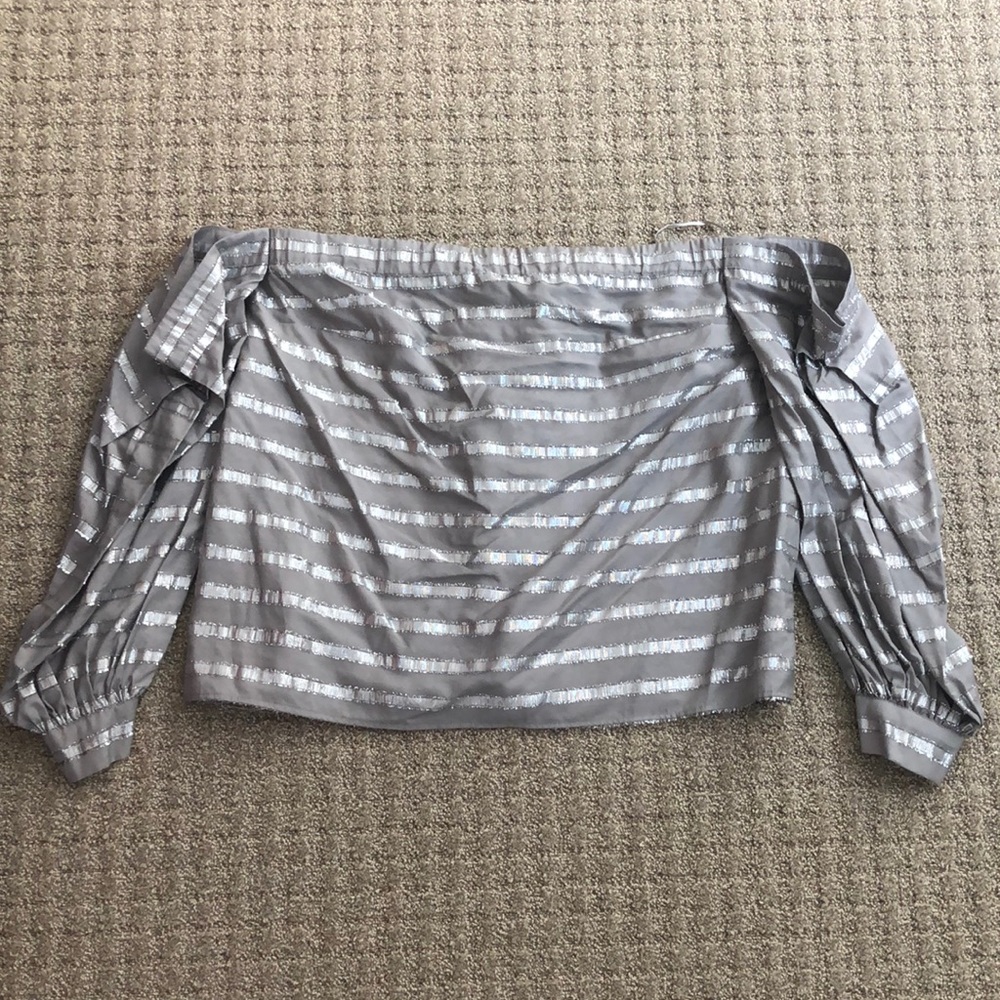 1 State Glitter off the shoulder Top